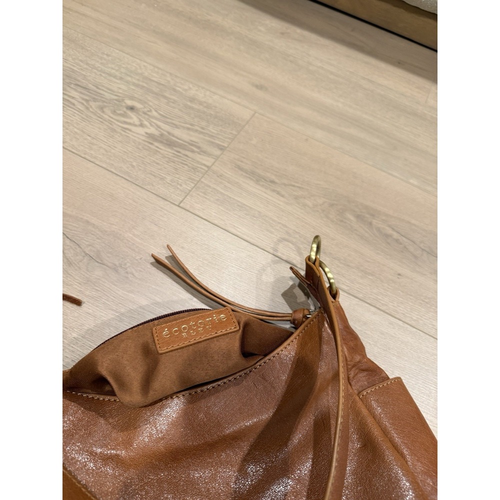 ecotorie bleu purse brown leather hobo tassel Bohemian Minimalist - Picture 4 of 6